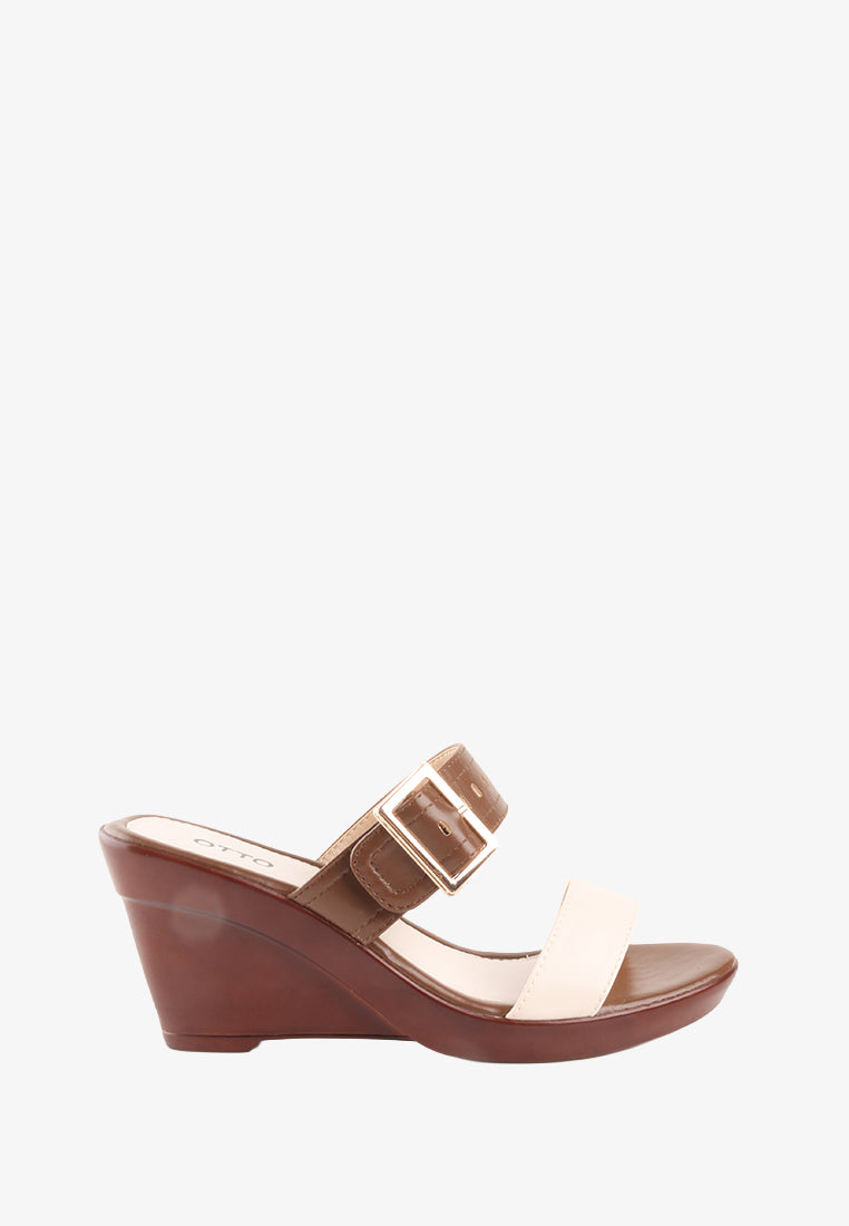 LALAINE DOUBLE STRAP BUCKLE SANDALS