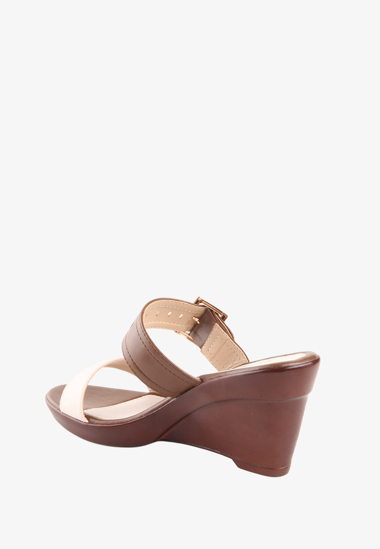 LALAINE DOUBLE STRAP BUCKLE SANDALS