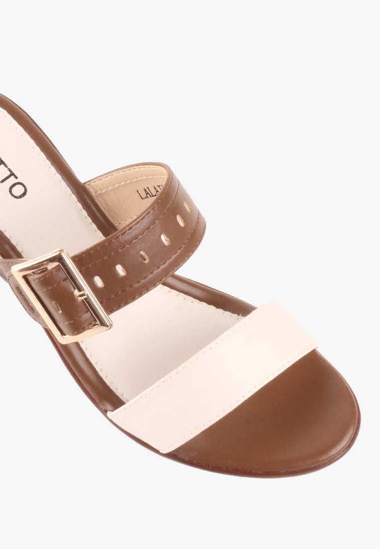 LALAINE DOUBLE STRAP BUCKLE SANDALS