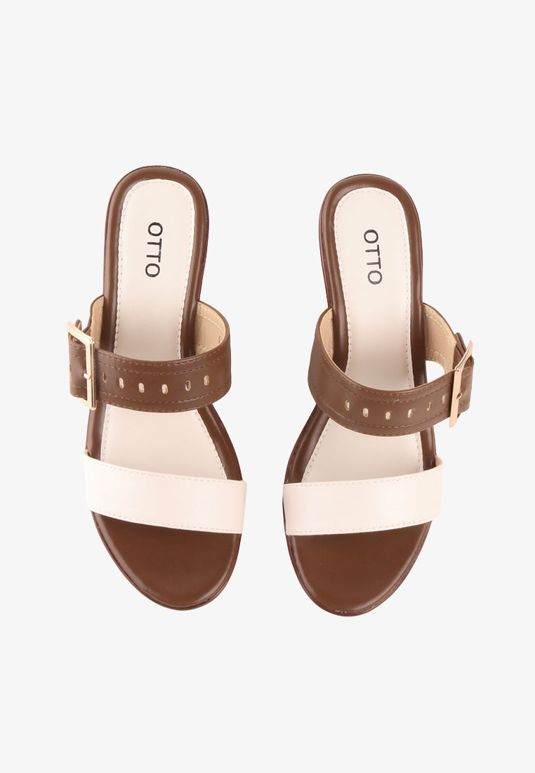 LALAINE DOUBLE STRAP BUCKLE SANDALS