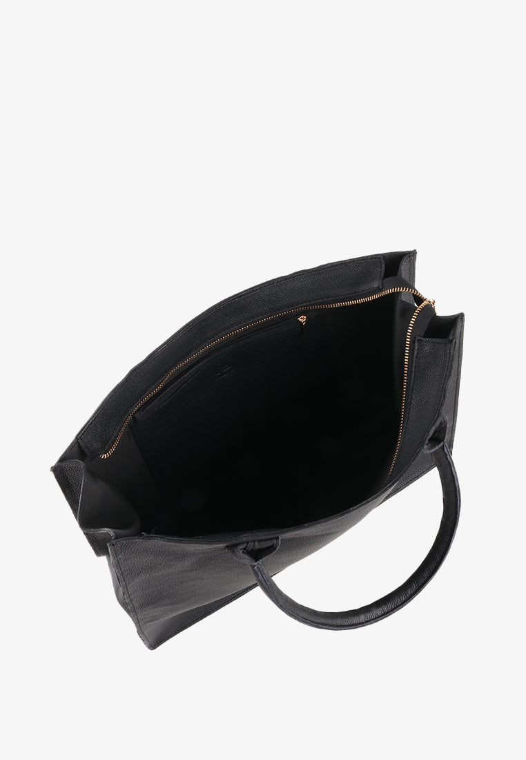 ZUZETTE OVERSIZED GENUINE LEATHER TOTE BAG