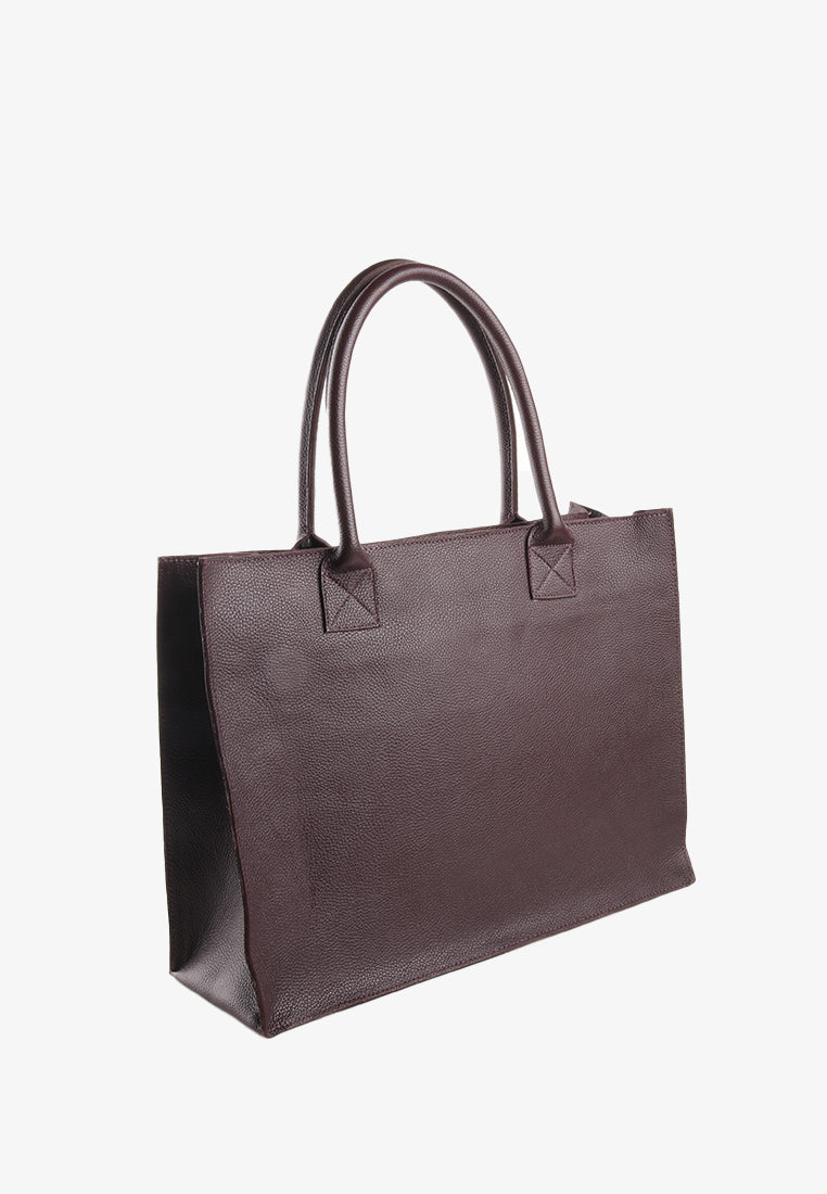ZUZETTE OVERSIZED GENUINE LEATHER TOTE BAG