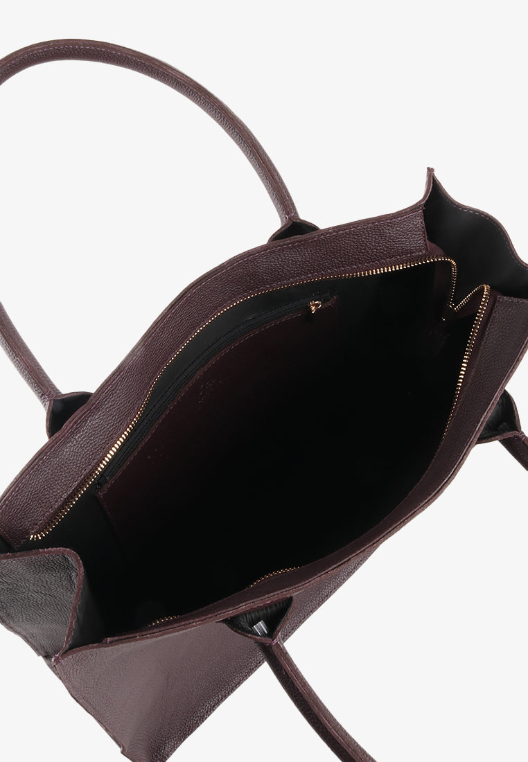 ZUZETTE OVERSIZED GENUINE LEATHER TOTE BAG