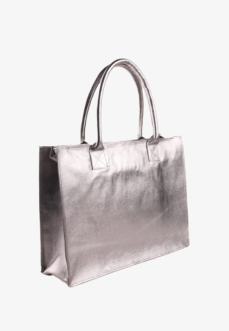 ZUZETTE OVERSIZED GENUINE LEATHER TOTE BAG
