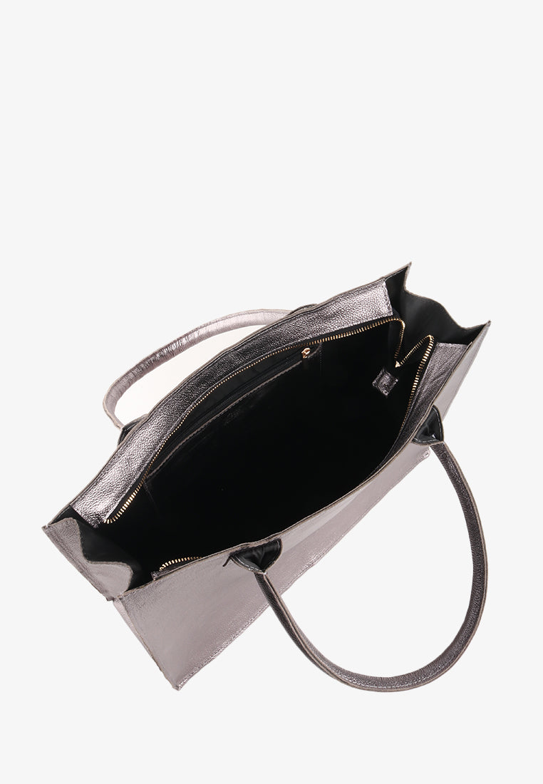 ZUZETTE OVERSIZED GENUINE LEATHER TOTE BAG