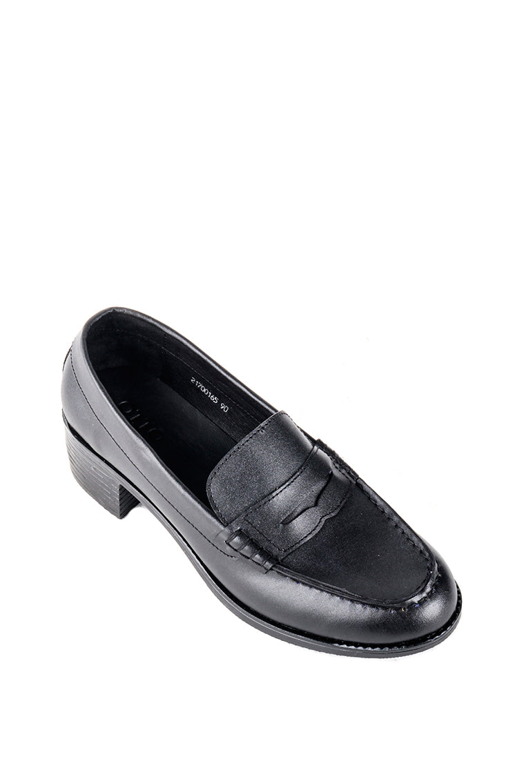 ORIETTA BLOCK HEEL PENNY LOAFERS