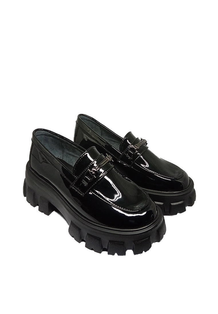FAUX PATENT CHUNKY LOAFER
