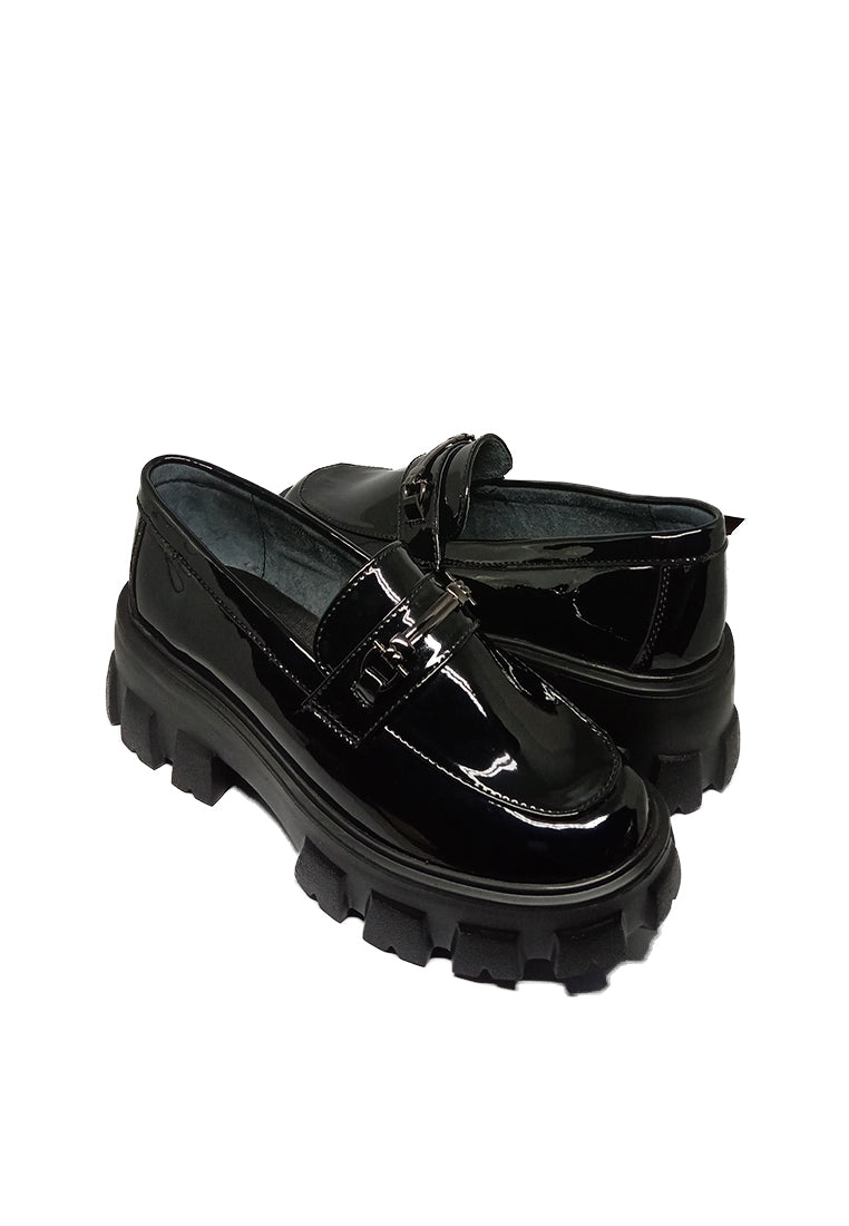 FAUX PATENT CHUNKY LOAFER