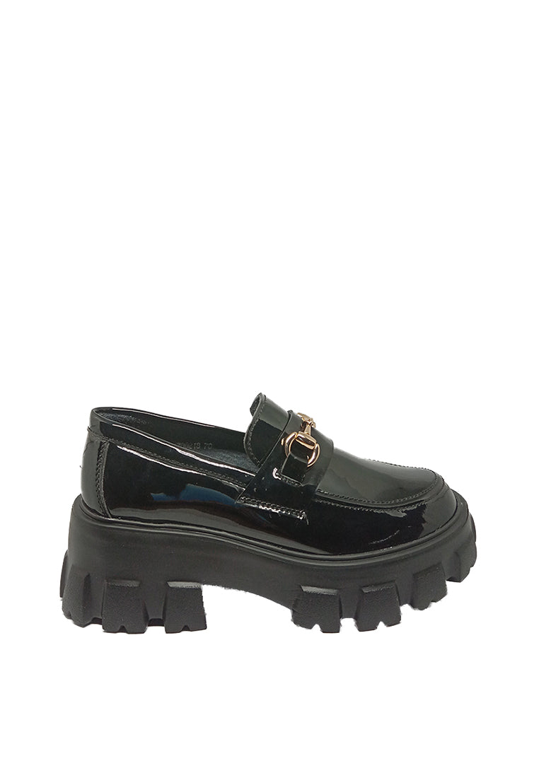 FAUX PATENT CHUNKY HORSEBIT LOAFER