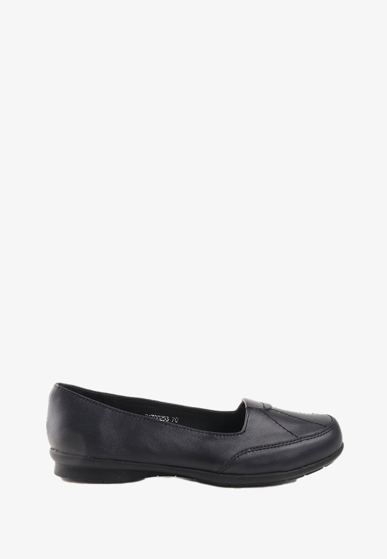 ADDIE GENUINE LEATHER BLACK SHOES
