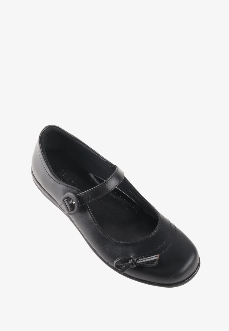 NAOMI GENUINE LEATHER BLACK SHOES