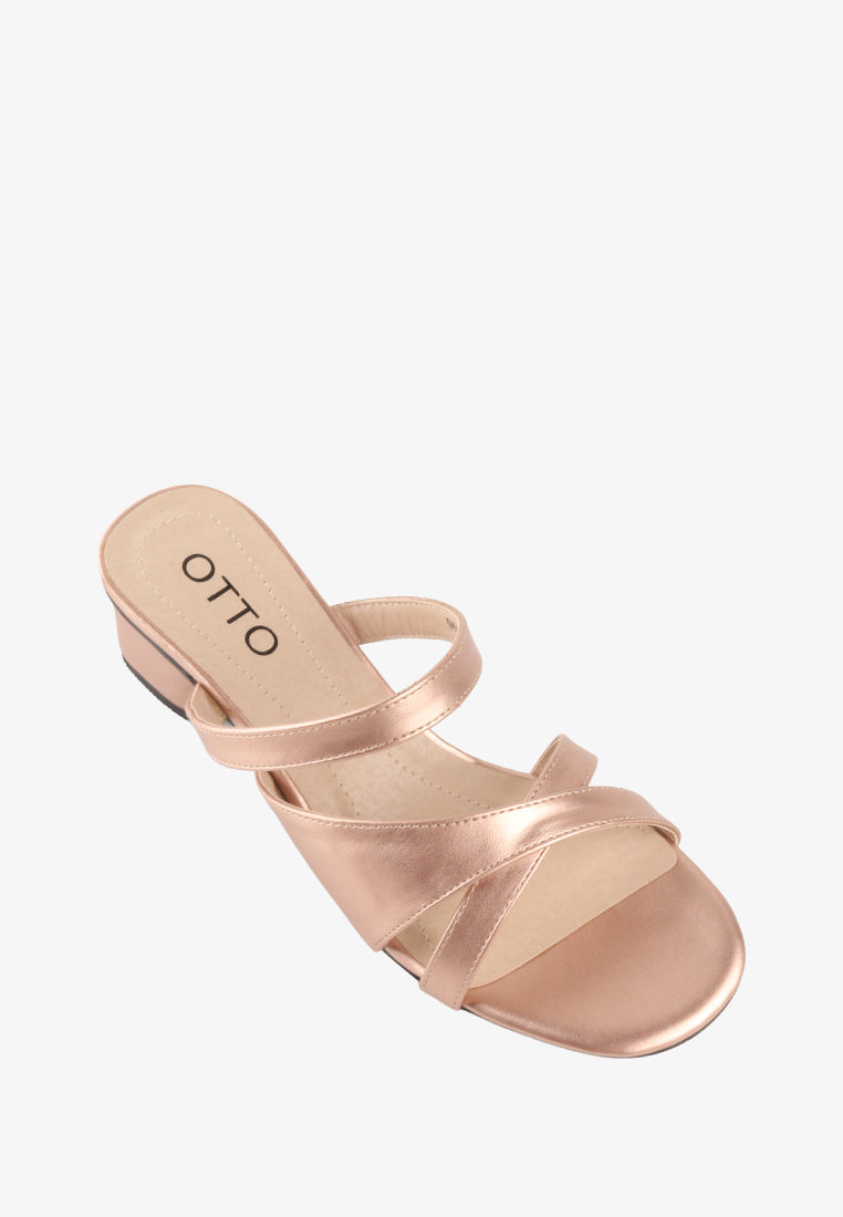 SHIANNE CROSS STRAP HEEL SANDALS