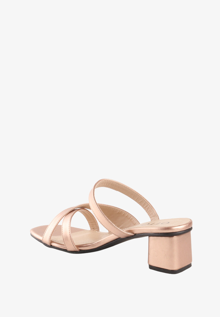 SHIANNE CROSS STRAP HEEL SANDALS