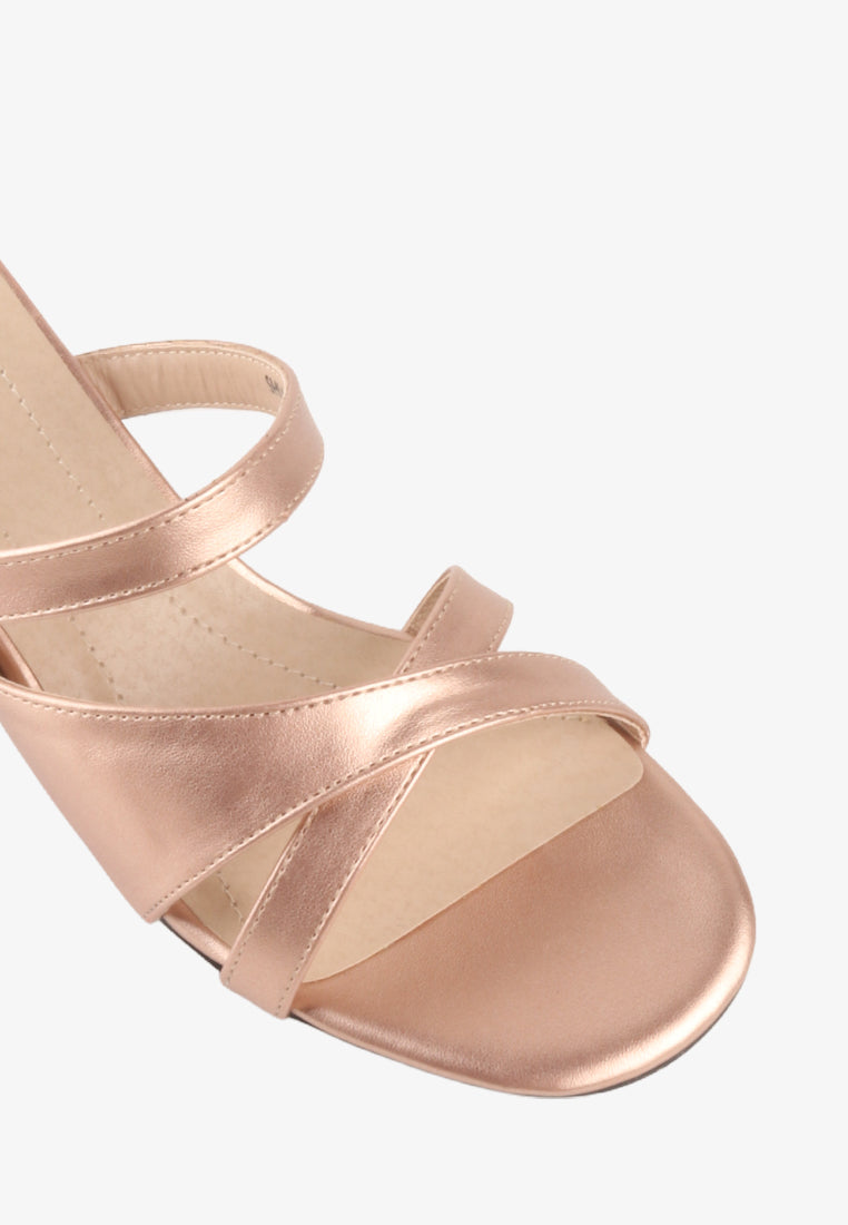 SHIANNE CROSS STRAP HEEL SANDALS