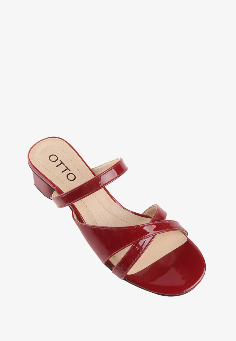 SHIANNE CROSS STRAP HEEL SANDALS