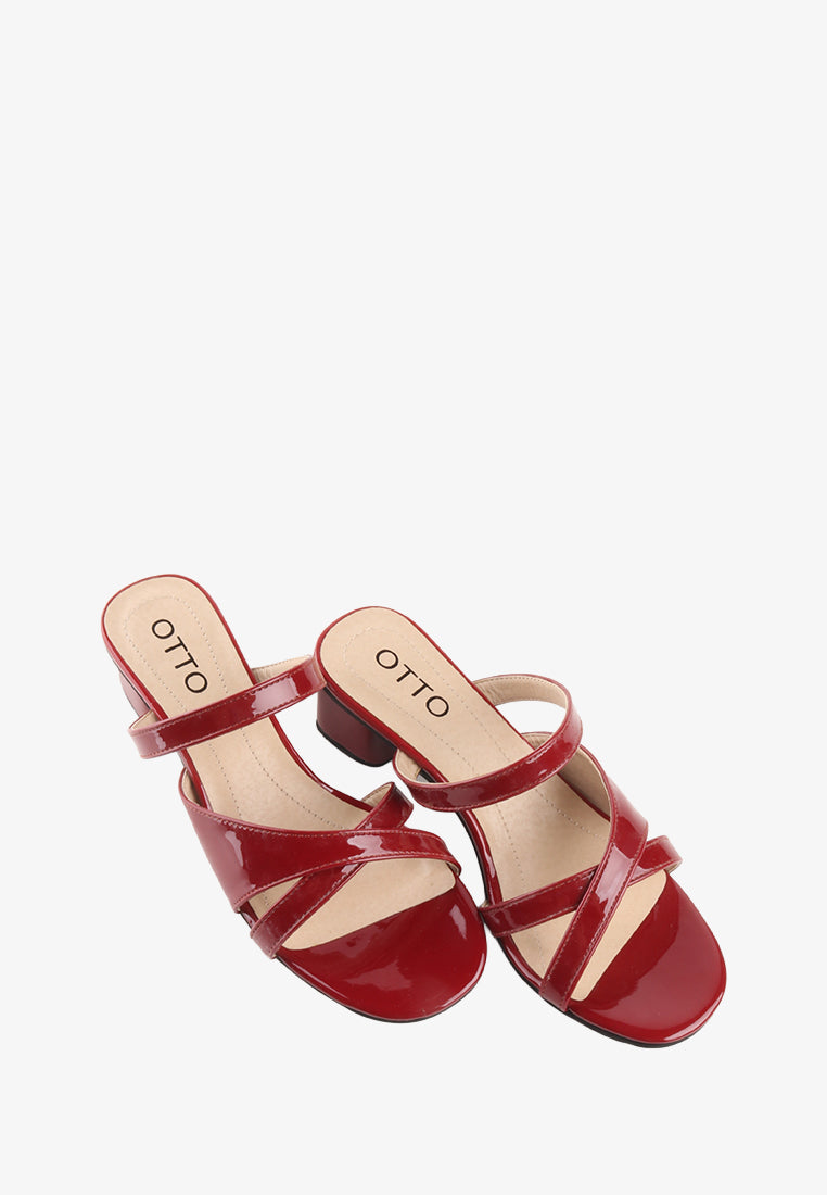 SHIANNE CROSS STRAP HEEL SANDALS