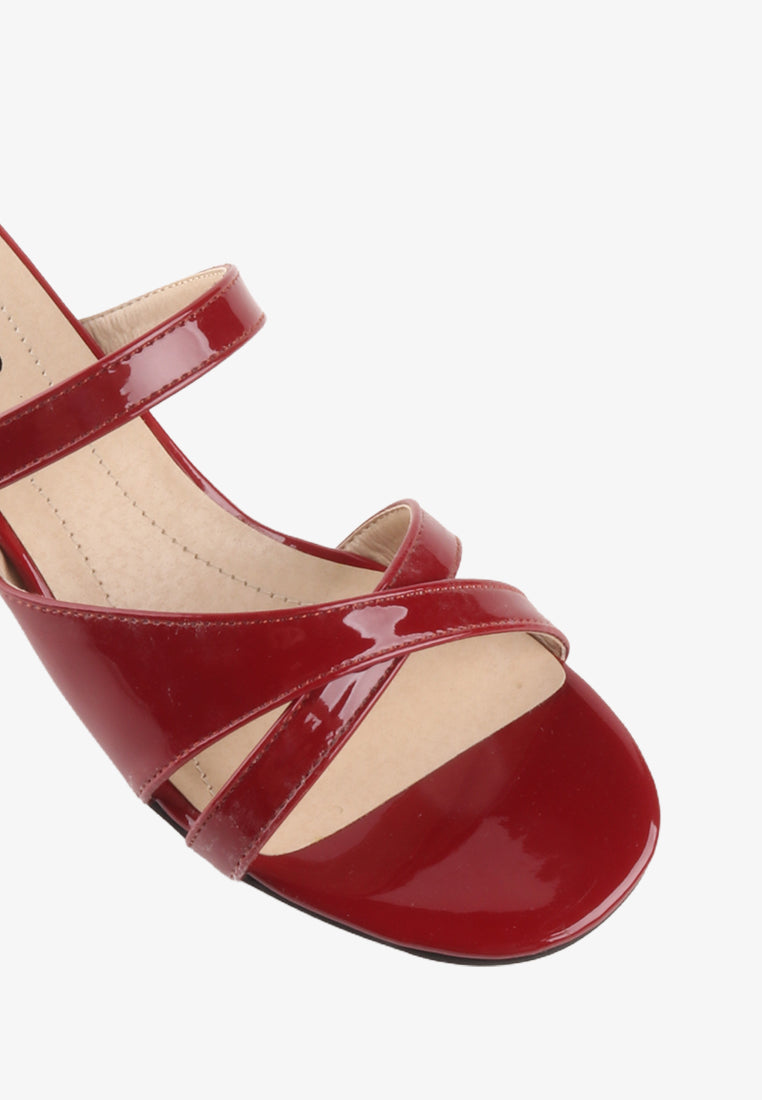 SHIANNE CROSS STRAP HEEL SANDALS