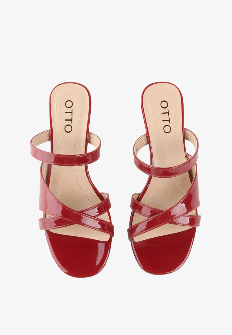 SHIANNE CROSS STRAP HEEL SANDALS