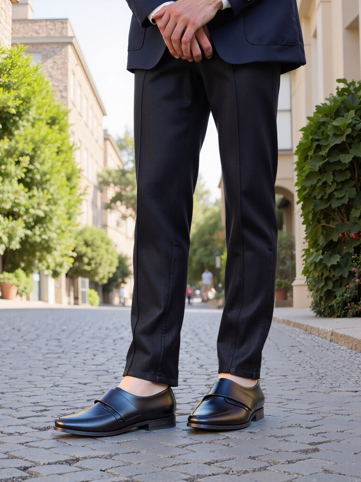 ALFONSO GENUINE LEATHER BLACK SHOES