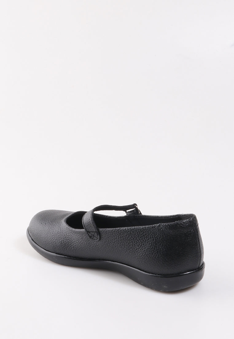 SYLVIA VELCRO STRAP BLACK SHOES