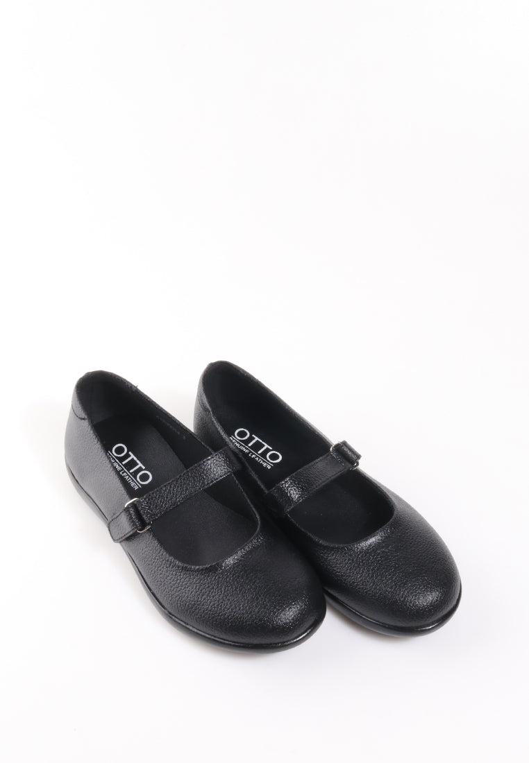 SYLVIA VELCRO STRAP BLACK SHOES