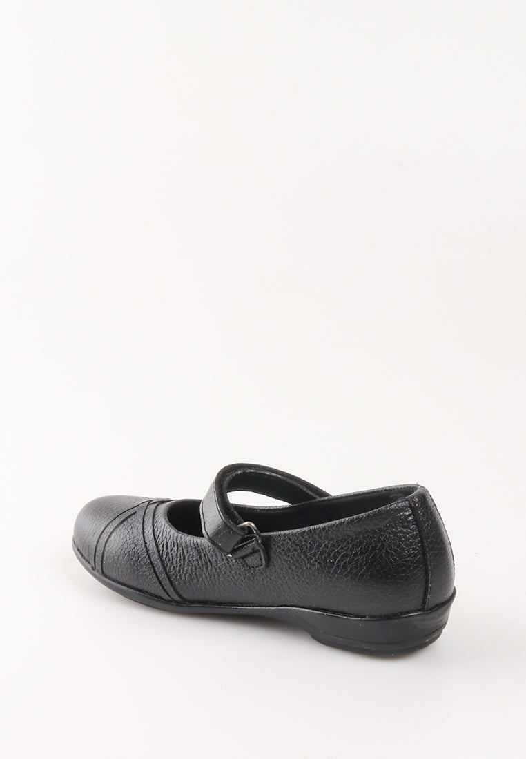 SHANE VELCRO STRAP BLACK SHOES