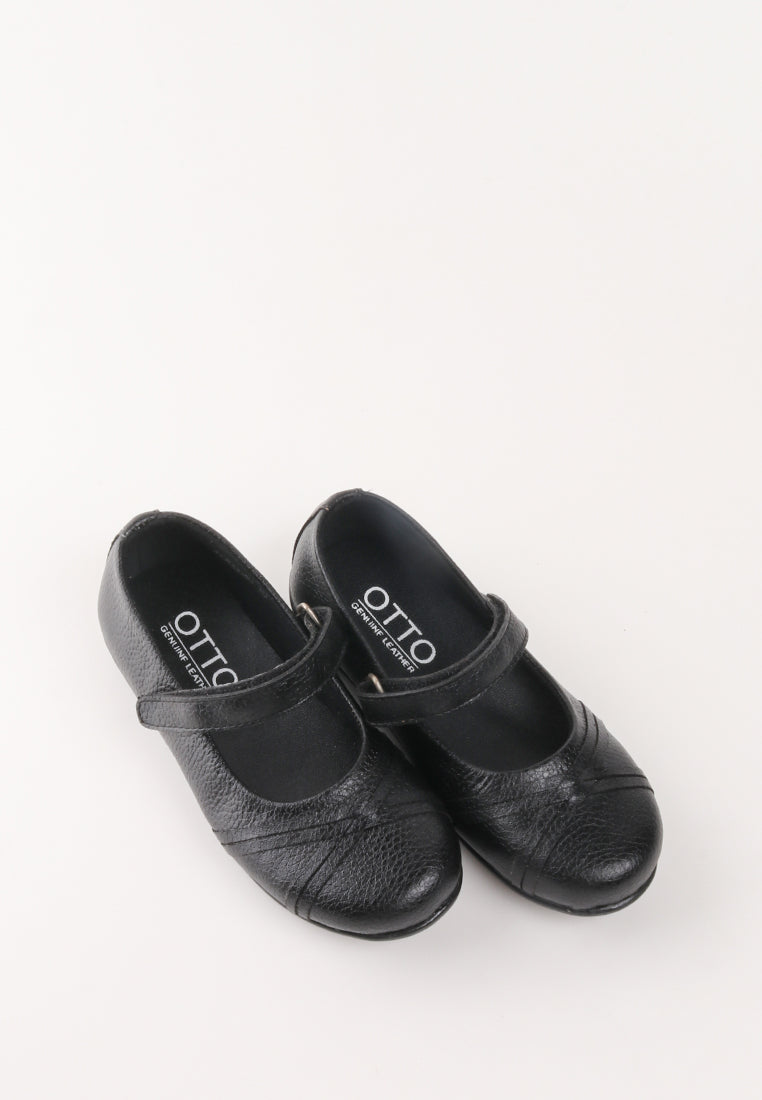 SHANE VELCRO STRAP BLACK SHOES