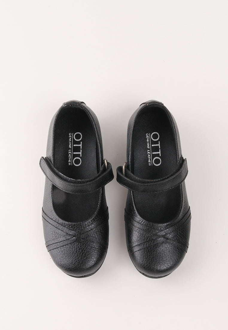 SHANE VELCRO STRAP BLACK SHOES