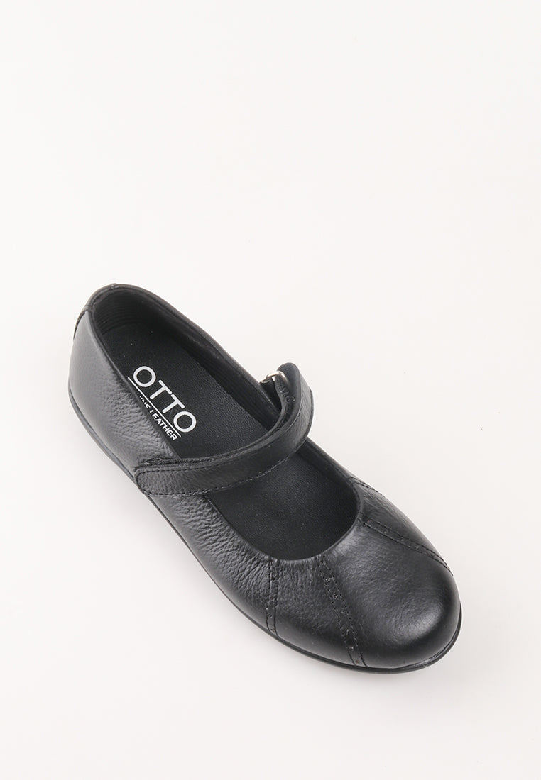 SORAYAH VELCRO STRAP BLACK SHOES