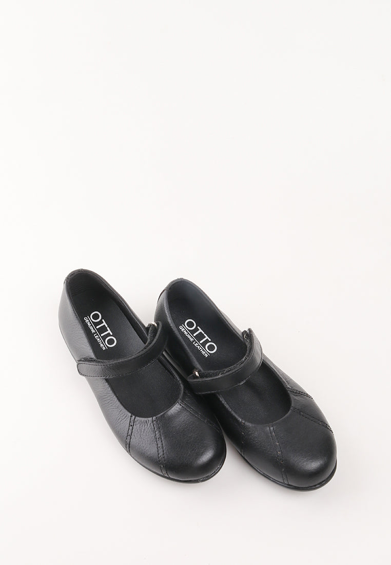 SORAYAH VELCRO STRAP BLACK SHOES