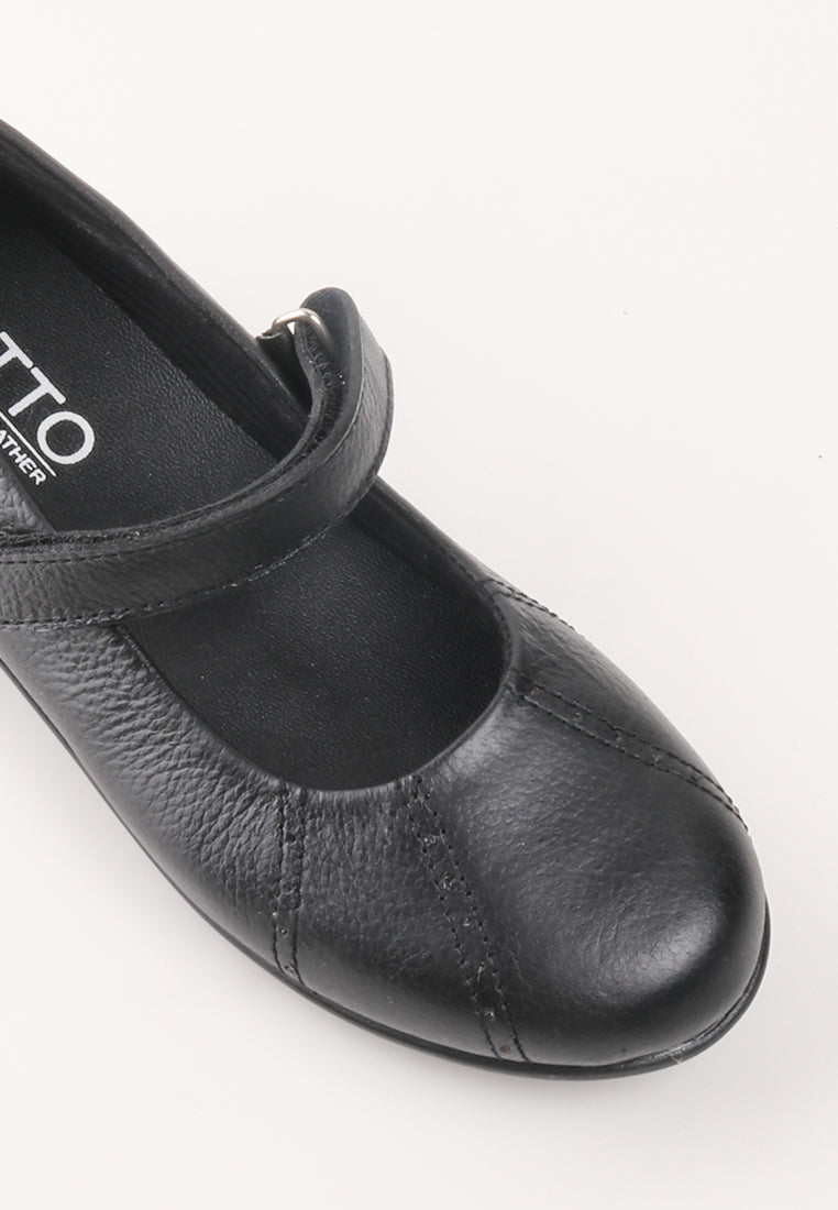 SORAYAH VELCRO STRAP BLACK SHOES