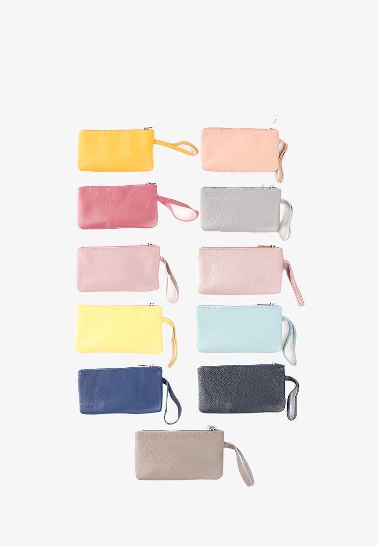 GENUINE LEATHER BIG DOUBLE ZIP WRISTLET
