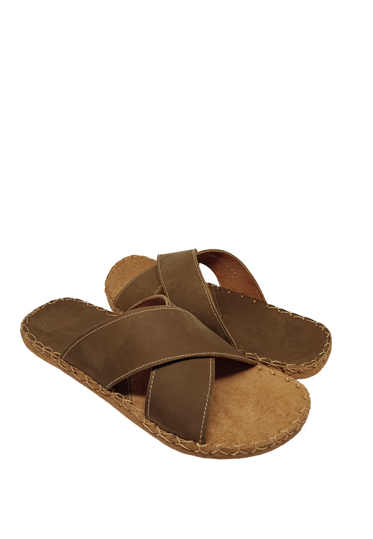 CROSS STRAP SANDALS IN BROWN