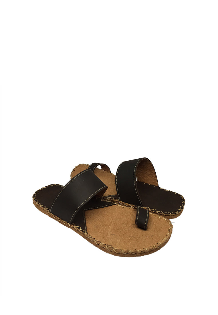 ONE FINGER SANDALS IN DARK CHOCO BROWN