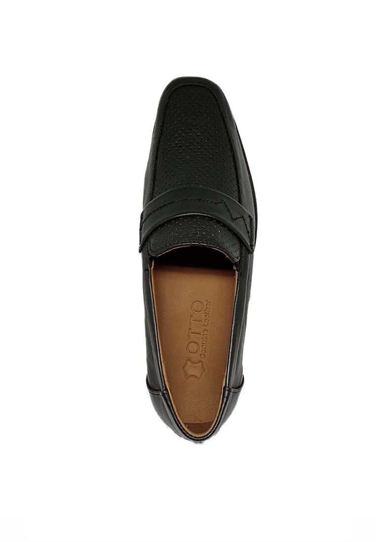 Levi Perforated Black Shoes | Leather Shoes for Men display picture 1