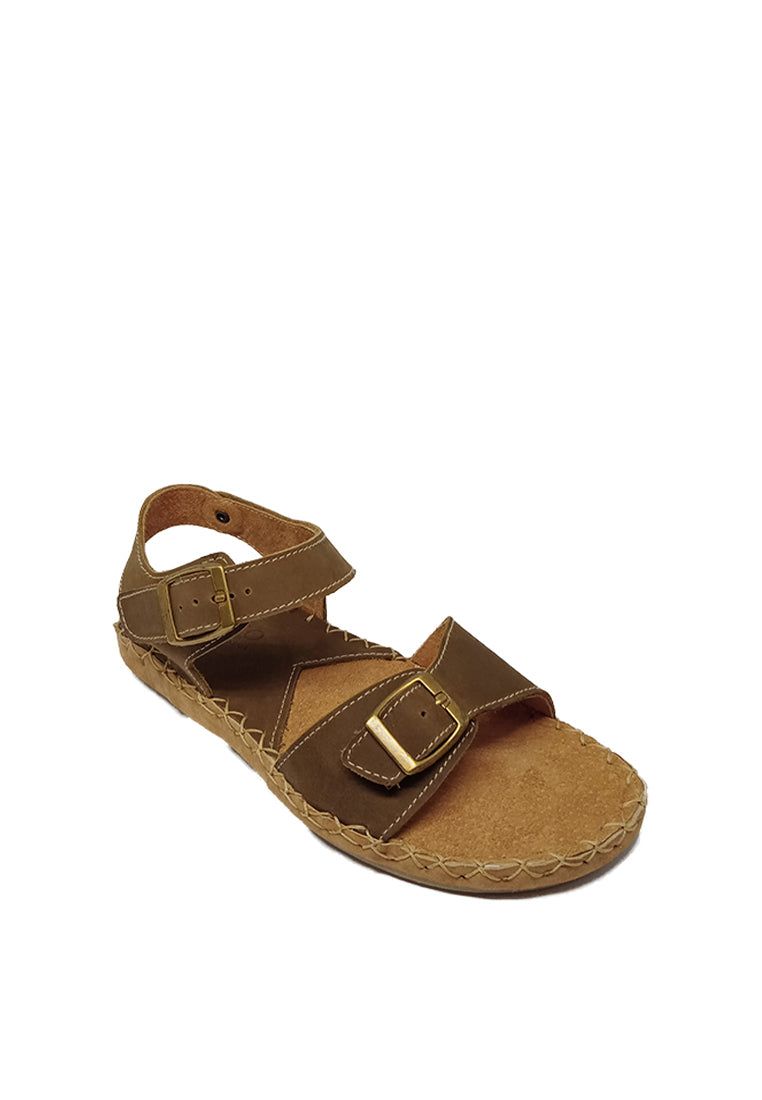 BUCKLED SANDALS IN BROWN