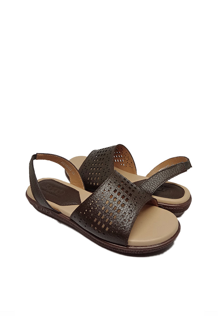 PERFORATED SLINGBACK SANDALS