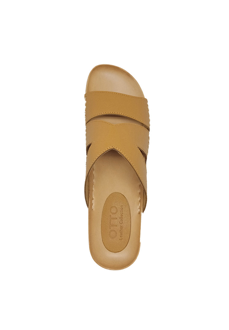MID WEDGE SANDALS IN CARAMEL