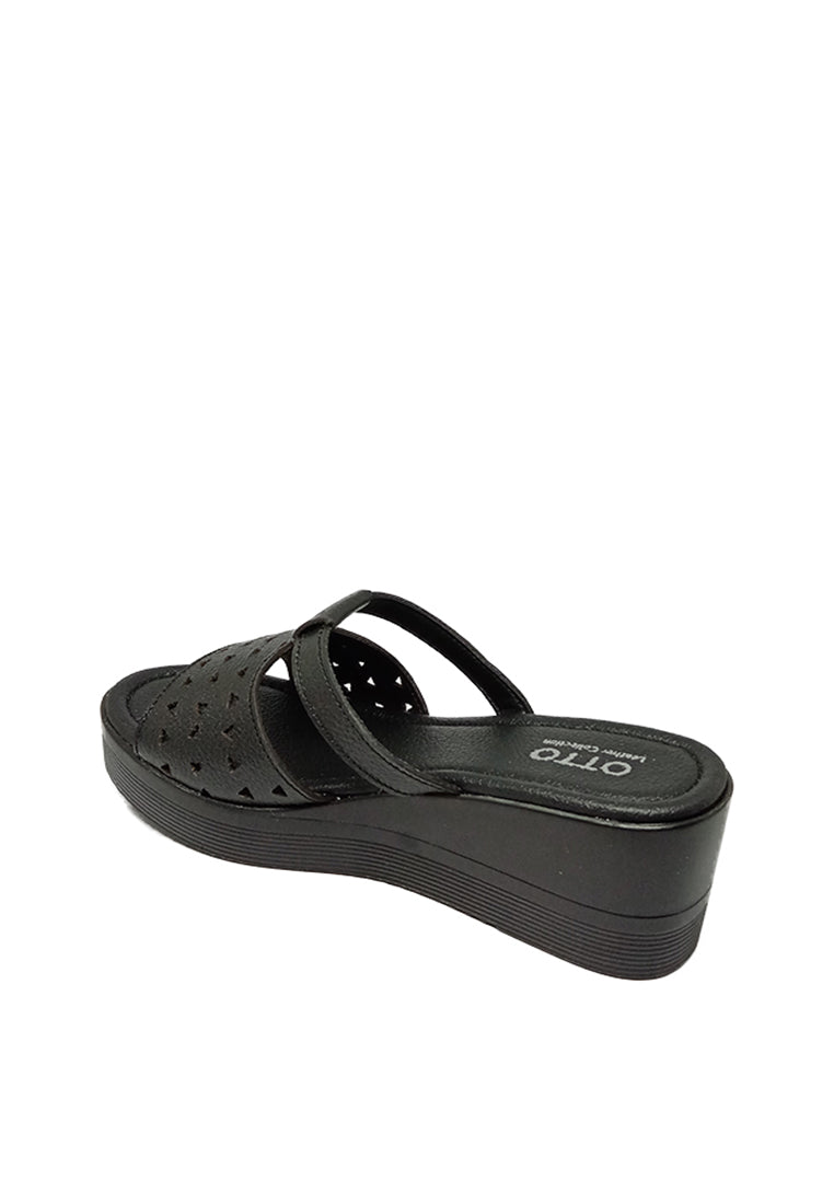 PERFORATED WEDGE SANDALS