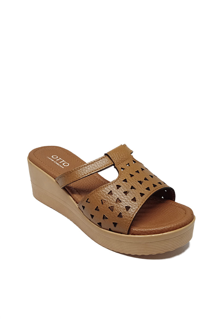 PERFORATED WEDGE SANDALS