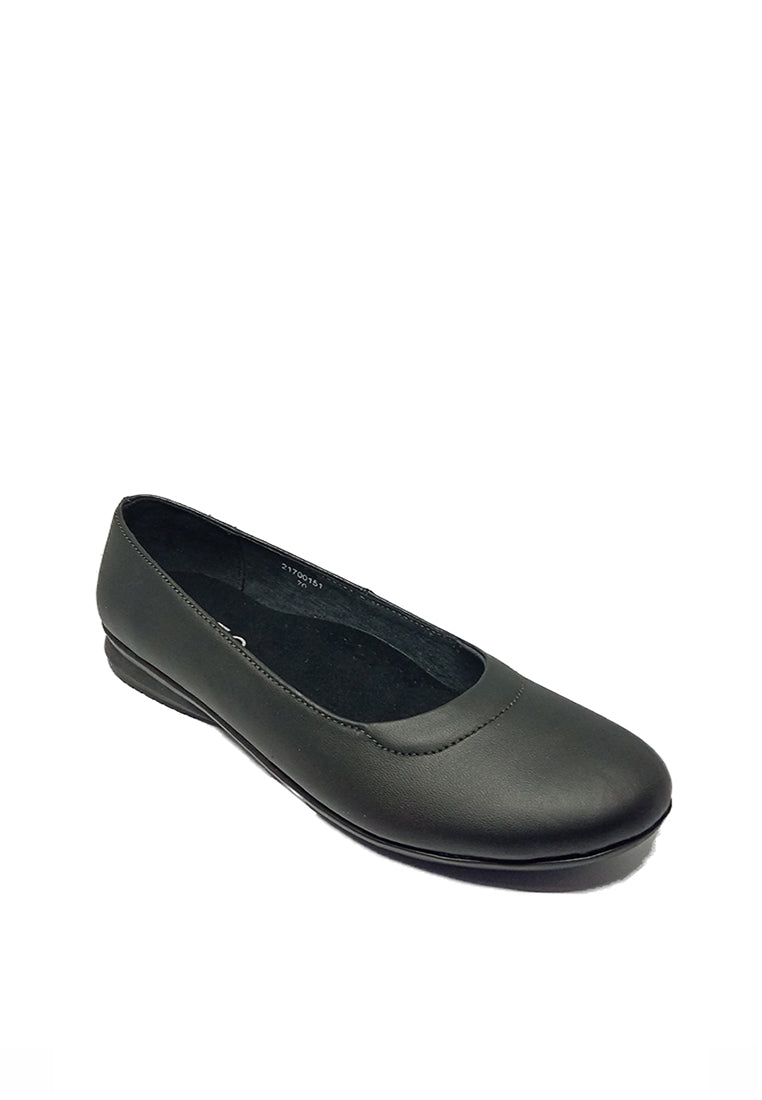 Flat black slip on shoes online